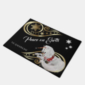 美しいファンタジークリスマスユニコーン ドアマット (アングル)