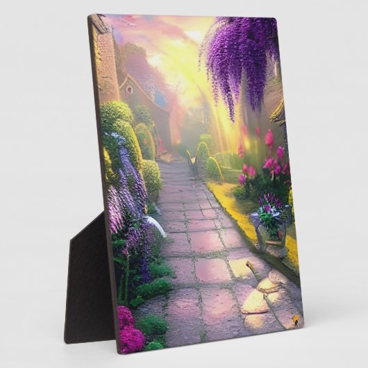 美しいファンタジーコテージガーデンパステーブルトップ フォトプラーク (側面)