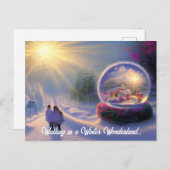 美しいファンタジースノーグローブホリデーポストカード シーズンポストカード (正面/裏面)