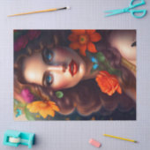 美しいファンタジーフラワーフェアリーのデコパージュ 薄葉紙 (クラフト)