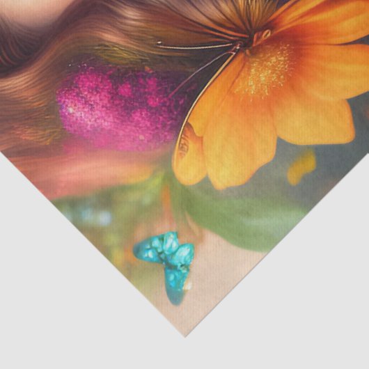 美しいファンタジーフラワーフェアリーのデコパージュ 薄葉紙 (詳細)