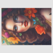 美しいファンタジーフラワーフェアリーのデコパージュ 薄葉紙 (正面)