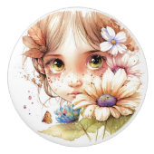 美しいファンタジーフローラ妖精シリーズ セラミックノブ (正面)