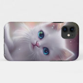 美しいファンタジーホワイトフワフワ猫 Case-Mate iPhoneケース (裏面(横))