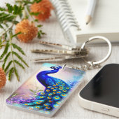 美しいファンタジー孔雀 キーホルダー (正面右)