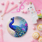 美しいファンタジー孔雀 ペーパープレート (パーティー)