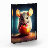 美しいファンタジー毛皮の動物の赤りんご食品 フォトブロック (左)