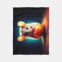 美しいファンタジー毛皮の動物の赤りんご食品 フリースブランケット