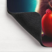 美しいファンタジー毛皮の動物の赤りんご食品 マウスパッド (コーナー)