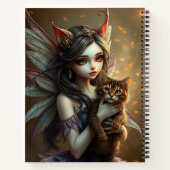 美しいファンタジー猫妖精アートノート ノートブック (裏面)