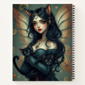 美しいファンタジー猫妖精アートノート ノートブック (裏面)