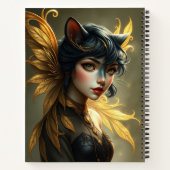 美しいファンタジー猫妖精アートノート ノートブック (裏面)