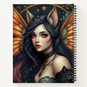 美しいファンタジー猫妖精アートノート ノートブック (裏面)