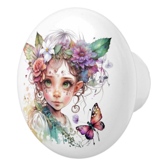 美しいファンタジー花妖精フェアリーシリーズ セラミックノブ (右)