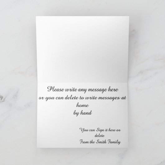 美しいファンタジー·ホース·クリスパーソナライズされたマス シーズンカード (内部)