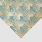 美しいファンパターン,ティール(緑がかった色)金ゴールド,アールデコパターン,c 薄葉紙 (詳細)