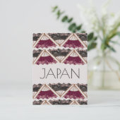 美しいファン桜ハンド図解入りの、写真付きのジャパン ポストカード (スタンド正面)