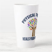 美しいフィジカルセラピー感動的引用文 カフェラテマグ (正面)