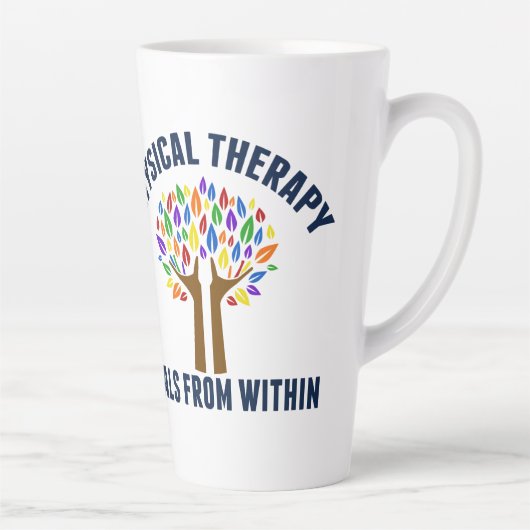 美しいフィジカルセラピー感動的引用文 カフェラテマグ (右)