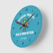 美しいフィジカルセラピー感動的引用文 ラウンド壁時計 (傾斜)