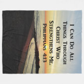 美しいフィリップ4:13写真デザイン フリースブランケット (正面(横))