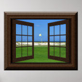 美しいフェイクウィンドウビューゴルフコース ポスター (正面)