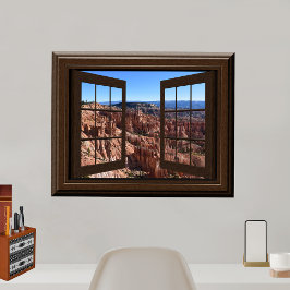 美しいフェイクウィンドウビューブライスキャニオンユタ ポスター