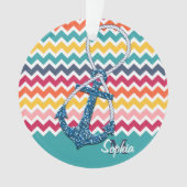 美しいフェイクグリッター航海のいかり無限大 オーナメント (正面)