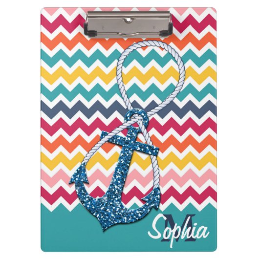 美しいフェイクグリッター航海のいかり無限 クリップボード (正面)