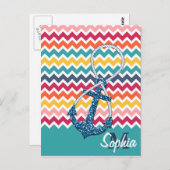 美しいフェイクグリッター航海のいかり無限 ポストカード (正面/裏面)