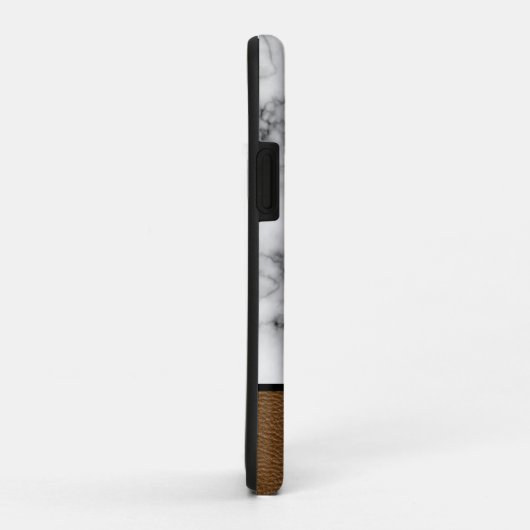 美しいフェイク大理石と革のデザインと名前 Case-Mate iPhoneケース (裏面/右)