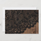 美しいフェイク木とレースのウェディングレセプション 招待状 (裏面)