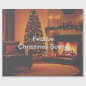 美しいフェスティバルクリスマスシーンギフト ラッピングペーパー (フラット)