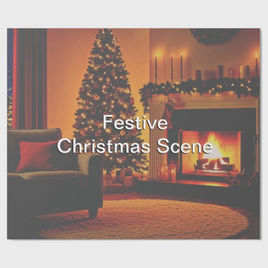 美しいフェスティバルクリスマスシーンギフト ラッピングペーパー (フラット)