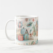 美しいフェスティバルビレッジハウスヴィンテージクリスマス コーヒーマグカップ (左)