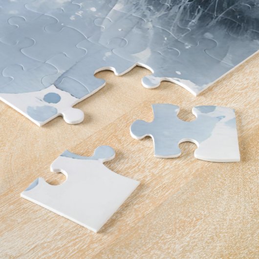 美しいフェスティバルブラックホースオンファームクリスマス ジグソーパズル (側面)