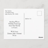 美しいフェスティバルブラックホースオンファームクリスマス ポストカード (裏面)