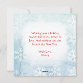 美しいフェスティバルホースパーソナライズされたクリスマス シーズンカード (裏面)