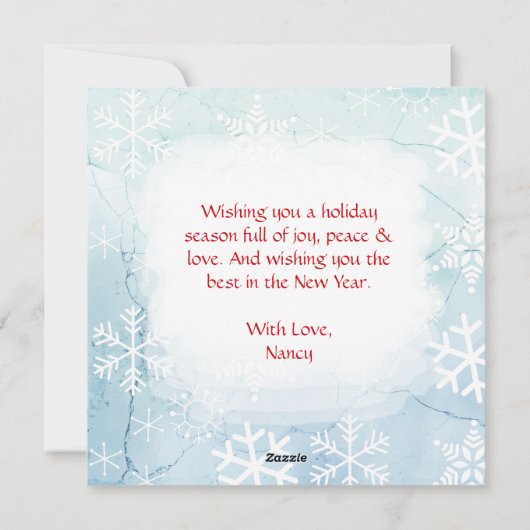 美しいフェスティバルホースパーソナライズされたクリスマス シーズンカード (裏面)