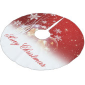 美しいフェスティバル「メリークリスマス」イラストレーション ブラッシュドポリエステルツリースカート (アングル)