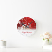 美しいフェスティバル「メリークリスマス」イラストレーション ラウンド壁時計 (ホーム)
