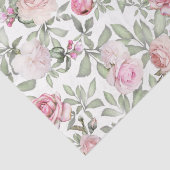 美しいフェミニンな花の水彩ピンクのバラ 薄葉紙 (詳細)