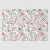 美しいフェミニンな花の水彩ピンクのバラ 薄葉紙 (正面)