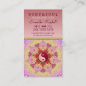 美しいフェミニンインヤンホリスティックビジネスカード 名刺 (裏面)