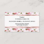 美しいフェミニンバラ金ゴールドさくらんぼ 名刺 (裏面)