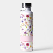 美しいフェミニンピンク春の花ガーリー ウォーターボトル (右面)
