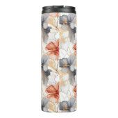 美しいフェミニンピーチブルーとホワイトフローラ タンブラー (裏面)