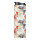 美しいフェミニンピーチブルーとホワイトフローラ タンブラー (回転右)