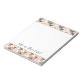 美しいフェミニンピーチブルーとホワイトフローラ ノートパッド (回転)