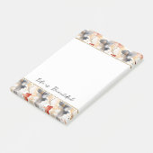 美しいフェミニンピーチブルーとホワイトフローラ ポストイット (アングル)